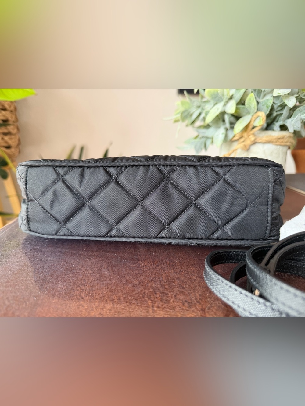 Prada 1BH026 Black Quilted Nylon Mini Shoulder Bag. - Picture 7 of 15